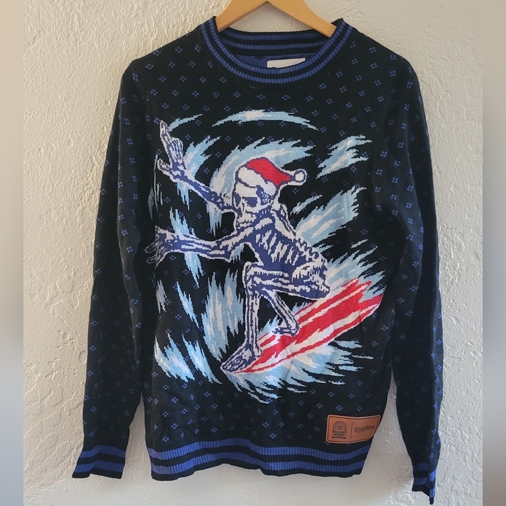 Tipsyelves Collab With Ballast Point Surfer Skelton Sweater Size Medium